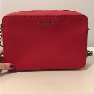 Red Michael kors large crossbody